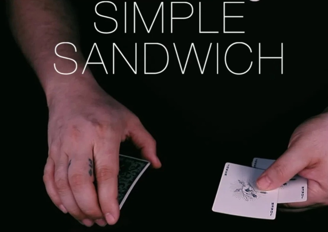24魔术教学中文纸牌三明治流程Simple Sandwich by Xavior Spade-镜琛魔术库