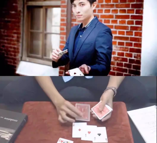 侬的传人许钧维 桌面纸牌技巧 纯手法魔术 中文教学-镜琛魔术库